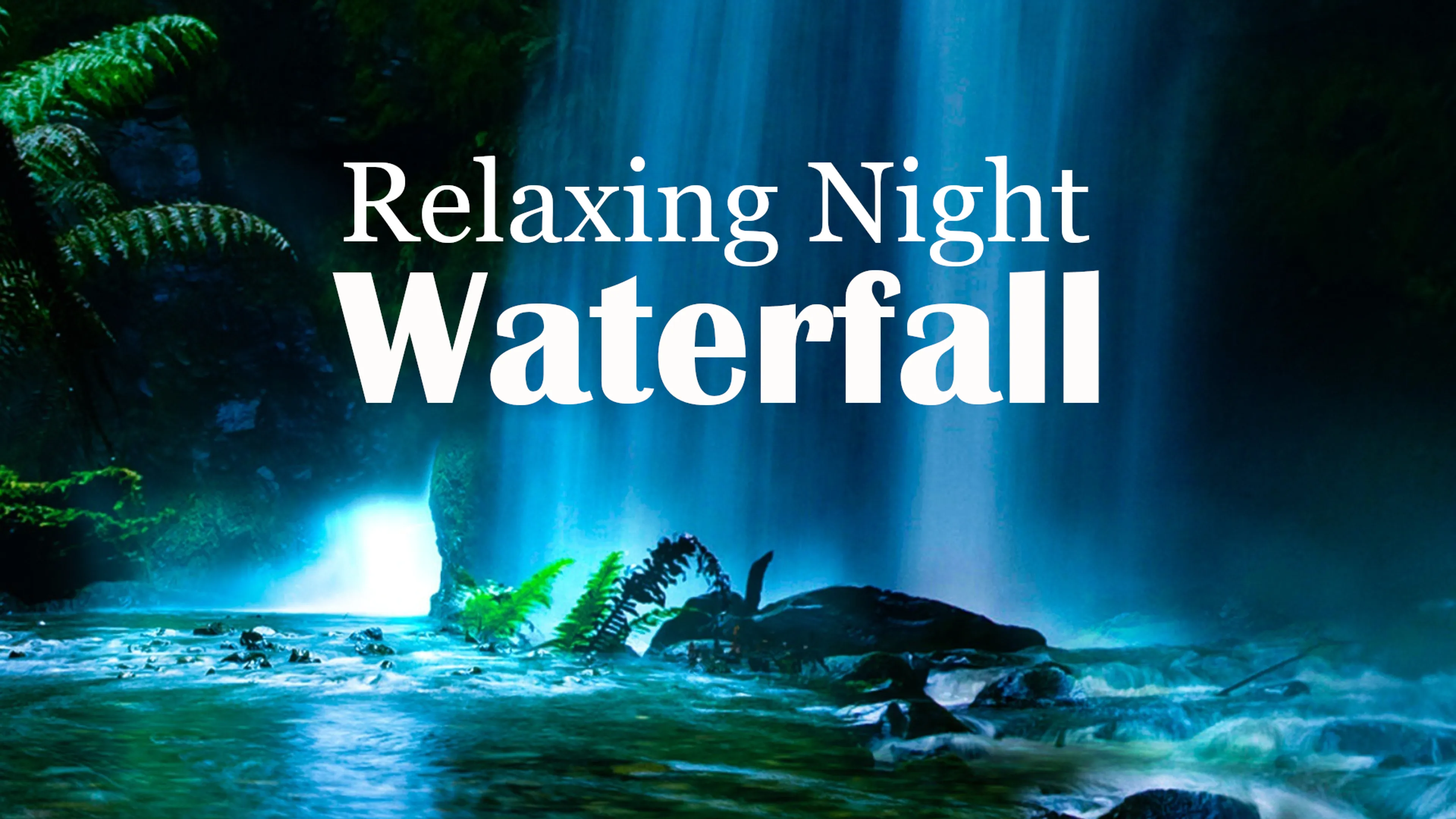 Relaxing Night Waterfall poster